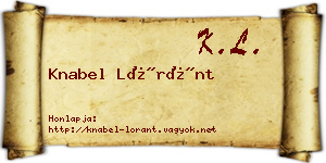 Knabel Lóránt névjegykártya