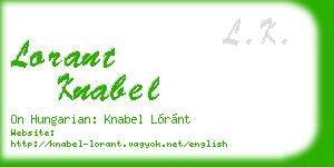 lorant knabel business card