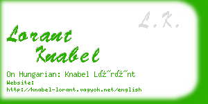 lorant knabel business card